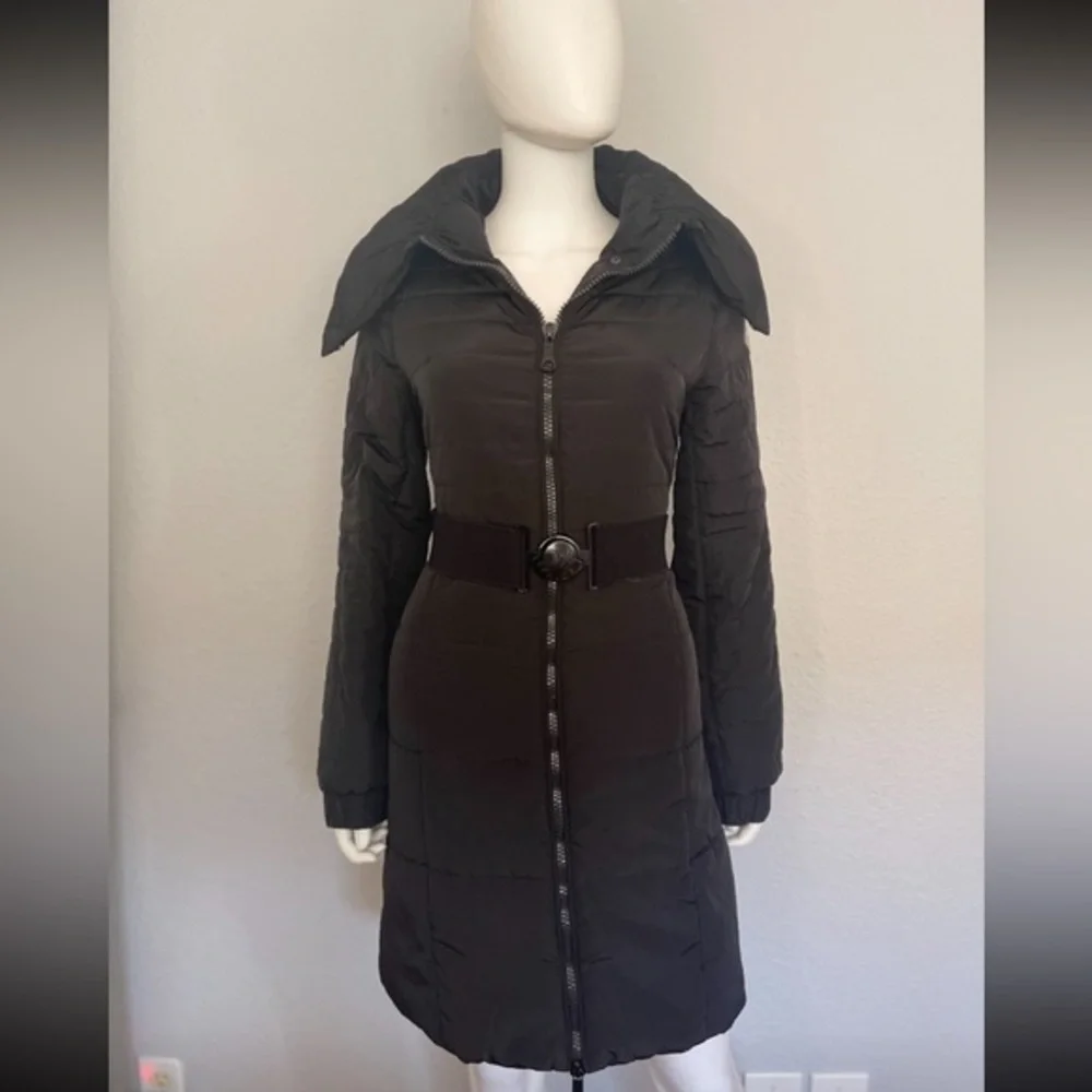NEW WOMEN'S PUFFER‎ JACKET BELTED QUILTED COAT IN BLACK